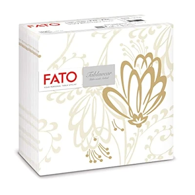 Afbeelding van Fato, Papieren servetten, airlaid, stofeffect, verpakking met 50 formaat 40 x cm, 4 voudig gevouwen, boulevard decoratie