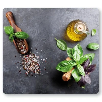 Afbeelding van KESPER for kitchen &amp; home Snij en afdekplaat Multi Glasschneideplatte, Basil, 56x50 cm