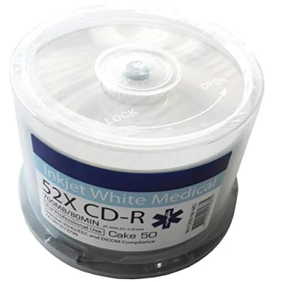 Afbeelding van CD R 80 Min/700 MB RITEK MEDICAL inkjet printable Cakebox 50 Stuks