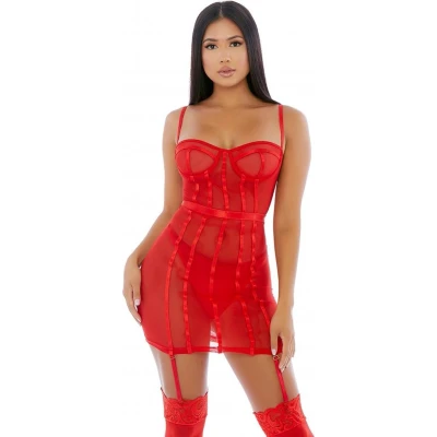 Afbeelding van Sheer Intimacy Mesh Bustier Set XL