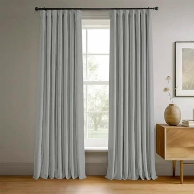 Afbeelding van HPD Half Price Drapes Signature verduisterende fluwelen gordijnen 96 inch lang warmte en volledig licht blokkerend verduisteringsgordijn voor slaapkamer woonkamer (1 paneel), 50 W x l,