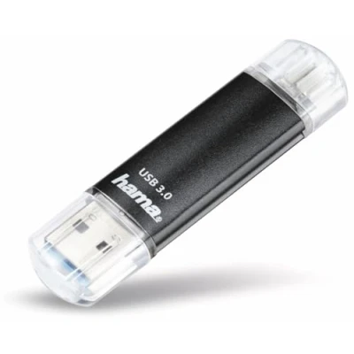 Afbeelding van Hama FlashPen Laeta Twin USB stick smartphone/tablet Zwart 128 GB 3.2 Gen 1 (USB 3.0), Micro 2.0