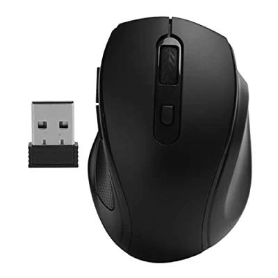 Afbeelding van Draadloze Muis, 2,4 Ghz Office/Gaming Ergonomische Optische Muis 1600 Dpi voor Notebook Desktopcomputer(zwart)