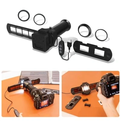 Afbeelding van JJC ES 2 filmdigitaliseringsadapter met 6500K USB LED verlichtingsset, scanner voor het kopiëren van negatieve films converteert 35 mm negatieven naar digitale JPEG