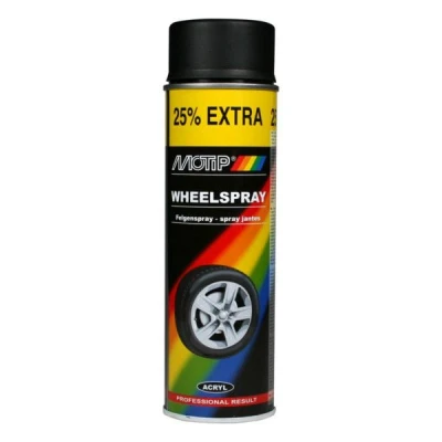 Afbeelding van Motip Velgenlak Zwart Matt 500 ml