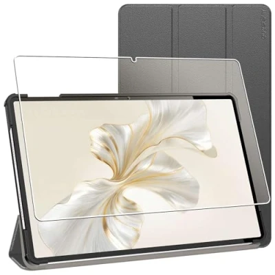 Afbeelding van ebestStar Hoes voor Honor Pad 9, Slanke Design PU Lederen Etui, Automatische Slaap/Wake, SmartCase hoesje, Zwart + Gehard Glas