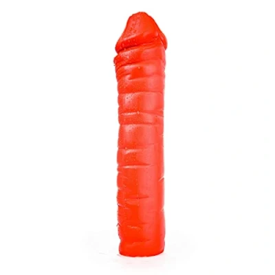 Afbeelding van All Red Geribbelde Dildo 38 x 8,5 cm rood