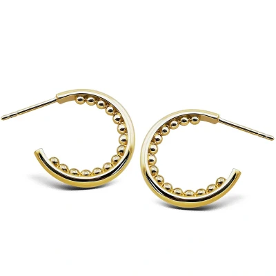 Afbeelding van JWLS4U JE026G Oorringen Balls zilver goudkleurig.