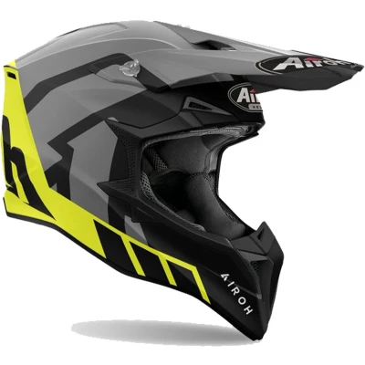 Afbeelding van Airoh Wraaap Reloaded Motorcross Helm, zwart grijs geel, afmeting 2XL voor man