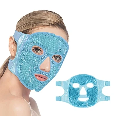 Afbeelding van CAM2 Koelmasker, oogmasker, verkoelend, gel gezichtsmasker, herbruikbaar gelparel oogmasker voor gezwollen ogen, zakken en (blauw)