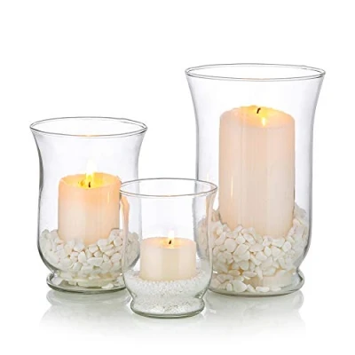 Afbeelding van Orkaan Kaars Houder 3 Stks Glazen Pijler Kaarsenhouder Clear Hurricane Vaas Kerst Halloween Centerpieces Fit voor Theelicht Votive Drijvende Bruiloft Tafel Eetkamer Tuin Decor