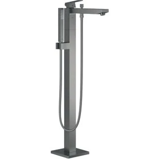 Afbeelding van Grohe eurocube badmengkraan vrijstaand eengreeps 1 gats met omstelinrichting 298mm uitloop hard graphite geborsteld 23672al1
