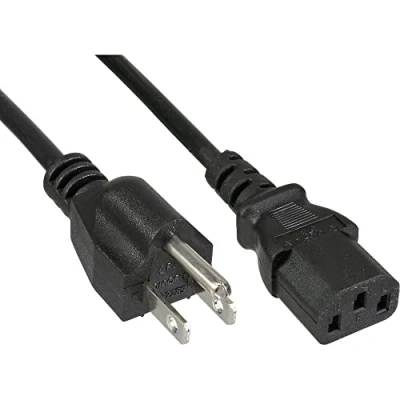 Afbeelding van C13 (recht) Type B / Amerika stroomkabel SVT AWG18/3 zwart 0,50 meter