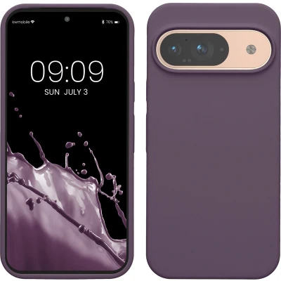 Afbeelding van kwmobile hoesje geschikt voor Google Pixel 9 / Pro case Siliconen telefoonhoesje Telefoon beschermhoes Smartphone cover in Bleke iris