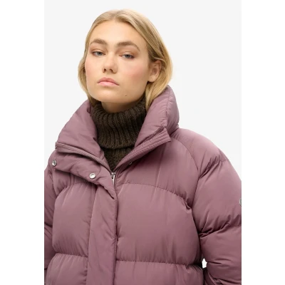 Afbeelding van Superdry MAXI Longline Puffer Winterjas, Dames, Maat: 44, Flint purple