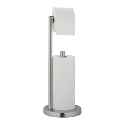 Afbeelding van Relaxdays wc rolhouder staand toiletrolhouder rvs reserverolhouder meerdere rollen