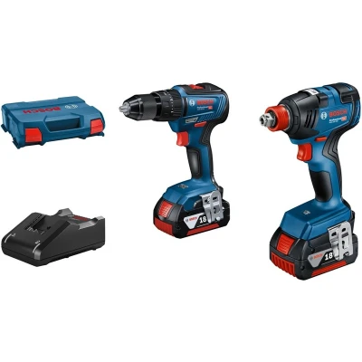 Afbeelding van Kit 2 Tools Schokschroevendraaier/Wireless Boulonneuse GDX 18V 200 + Drilling Drivestizer met percussie GSB 55 2x4.0