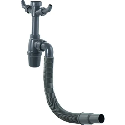 Afbeelding van Cornat buizen geurafsluitingen voor was &amp; spoeltafels verschillende maten/stijlen Kopjes geurafsluiting flexibel (spoelbak). 1 1/2 inch x 40 mm grijs