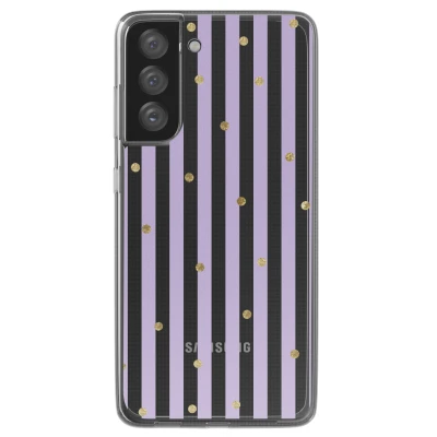 Afbeelding van imoshion hoesje Geschikt voor Samsung Galaxy S21 FE Design Sparkle Lines Lavender