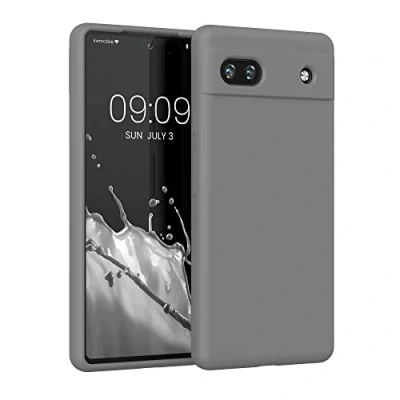 Afbeelding van kwmobile telefoonhoesje geschikt voor Google Pixel 6a Hoesje met siliconen coating Smartphone case in steengrijs