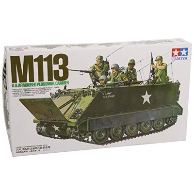 Afbeelding van 1:35 Tamiya 35040 US M113 A.P.C. Personal Carrier with 5 Figures Plastic Modelbouwpakket
