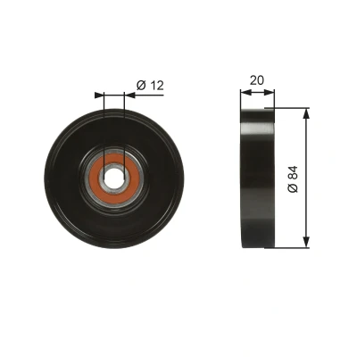 Afbeelding van Gates Spanrol (poly) V riem T36321