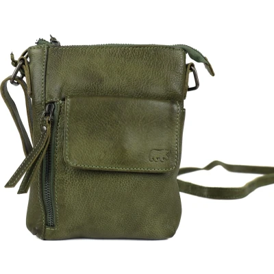 Afbeelding van Bear Design Davide Leren Schoudertasje Groen