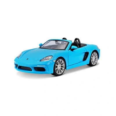 Afbeelding van Bburago Porsche 718 Boxster: modelauto op schaal 1:24, deuren om te openen, 19 cm, blauw (18 21087BL)