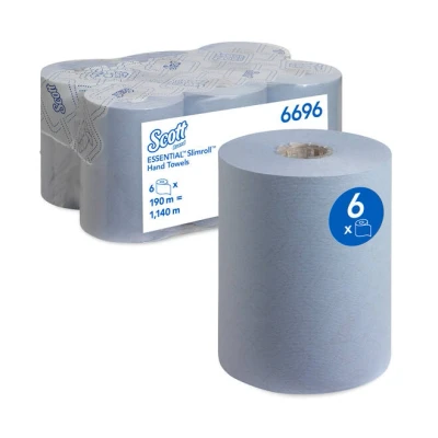 Afbeelding van Handdoekrol Scott Essential Slimroll 1 laags 190m blauw 6696