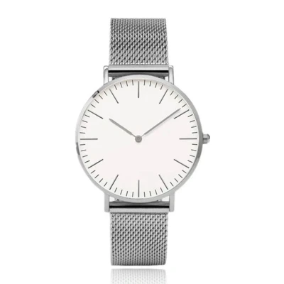 Afbeelding van LGT JWLS Vintage Dameshorloge Minimalistisch Quartz met Zilveren Band, Behuizing, Uuraanduiding en Wijzers, Witte Wijzerplaat
