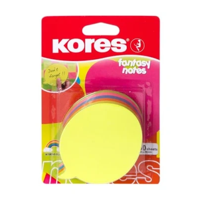 Afbeelding van Kores Fantasy: Sticky Notes Bubble Shaped, Gekleurd Zelfklevend Memo Note Pad, 70 x 70mm, Pack van 1 250 Vellen in 5 Verschillende Kleuren