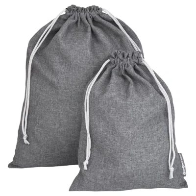 Afbeelding van Bigso Box of Sweden Set van 2 waszakken voor op reis, kledingzak polyester de koffer reistas, lichte kofferzak vuile was, schoenen en meer, grijs, Medium,