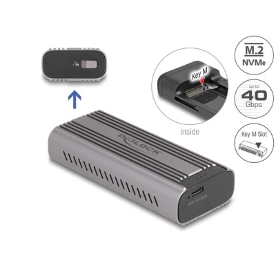 Afbeelding van Delock USB Type C™ 40 Gbps Gehäuse für 1 x M.2 NVMe PCIe SSD HQ