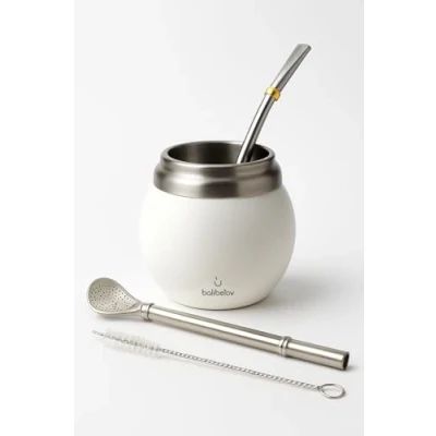 Afbeelding van BALIBETOV Yerba Mate Kit Inclusief Cup en Bombilla Set RVS Dubbelwandige Thermische Kalebas Gemakkelijk Schoon te Maken Onderhouden