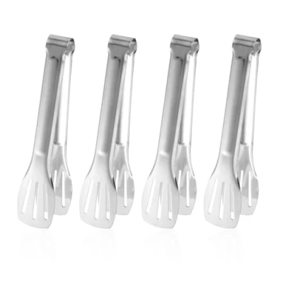 Afbeelding van 4 stuks voedseltang, voedseltang van roestvrij staal, keukentang, kookaccessoires, keukengereedschap voor BBQ, buffet, salade