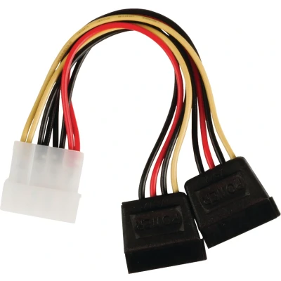 Afbeelding van Valueline Vlcp73520V015 Interne Stroom Splitterkabel Molex Mannelijk 2X Sata 15 Pins Vrouwelijk 0,