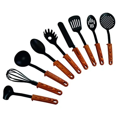 Afbeelding van STONELINE Set keukengerei Back to Nature Kunststof,hout look,hittebestendig tot 180 C,geschikt voor de vaatwasser (set, 9 delig)