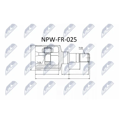 Afbeelding van Homokineet reparatie set, aandrijfas NTY NPW FR 025