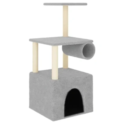 Afbeelding van vidaXL Kattenmeubel met sisal krabpalen 109,5 cm lichtgrijs