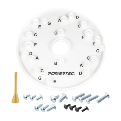 Afbeelding van POWERTEC 71369 Universele Router Basisplaat met Centreerpen 6 1/2&quot; Diameter, 5/16&quot; Dik Professionele Power Tool