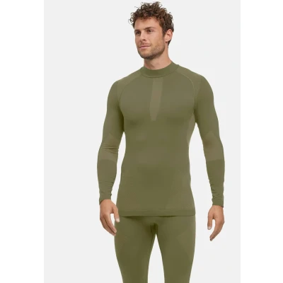 Afbeelding van FALKE Heren basislaag Shirt Warm Coltrui M L/S SH Functioneel materiaal sneldrogend 1 stuk, Groen (Herb 7754) nieuw milieuvriendelijk, L