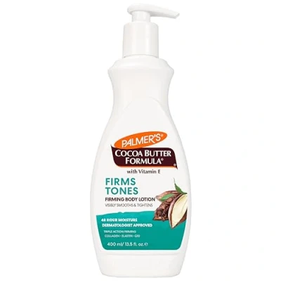 Afbeelding van Palmer&#039;s Cacaoboter Formula Skin Firming Body Lotion, Toning &amp; Aanscherping Crème met Q10, Collageen Elastine, Pompfles, 400ml/13 oz.