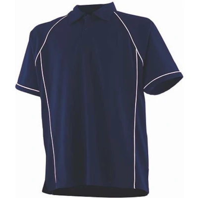 Afbeelding van Herenpolo &#039;Piped Performance&#039; met korte mouwen Navy/White L