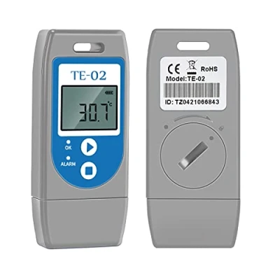 Afbeelding van ThermElc TE 02 Temperature Datalogger, PDF incl. MKT, Waarschuwing, Temperatuurdiagram, Temperatuurlogger voor het verzenden van temperatuurgevoelige producten