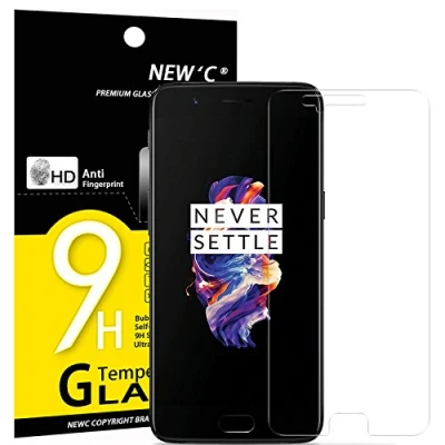 Afbeelding van NEW&#039;C 3 Stuks, Pantserglasfolie voor One Plus 5, Vrij van krassen, Vingerafdrukken en olie, 9H hardheid, HD Displaybeschermfolie, Beschermfolie