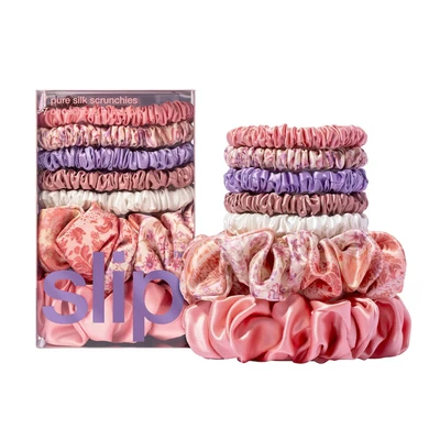 Afbeelding van Slip Pure Silk Assorted Scrunchie set haarelastiek van zijde 7 boteh