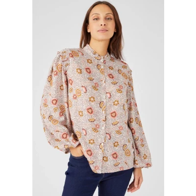 Afbeelding van Damart Blouse in *zuivere viscose Lenzing(TM) EcoVero(TM) Dames Beige 40