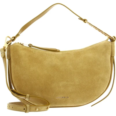 Afbeelding van Coccinelle Leren Schoudertas Priscilla Su. Dr Handbag Grained Leather Citronella / Citr Mosterdgeel