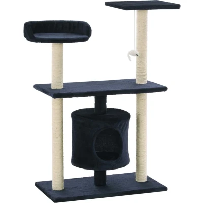 Afbeelding van vidaXL Kattenkrabpaal met sisal krabpalen 95 cm donkerblauw