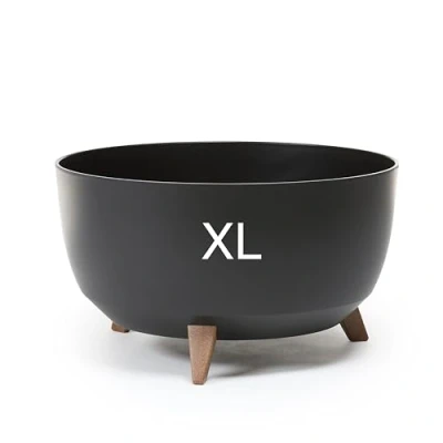 Afbeelding van MELTOM Bloempot XL met poten van kunststof schaal rond inzetstuk, kleur zwart, H: 27 cm, D: 47 cm